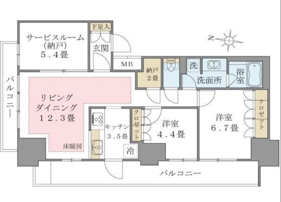 Brillia ist 東雲キャナルコート（旧アパートメンツ東雲キャナルコート）　1101号室　間取り