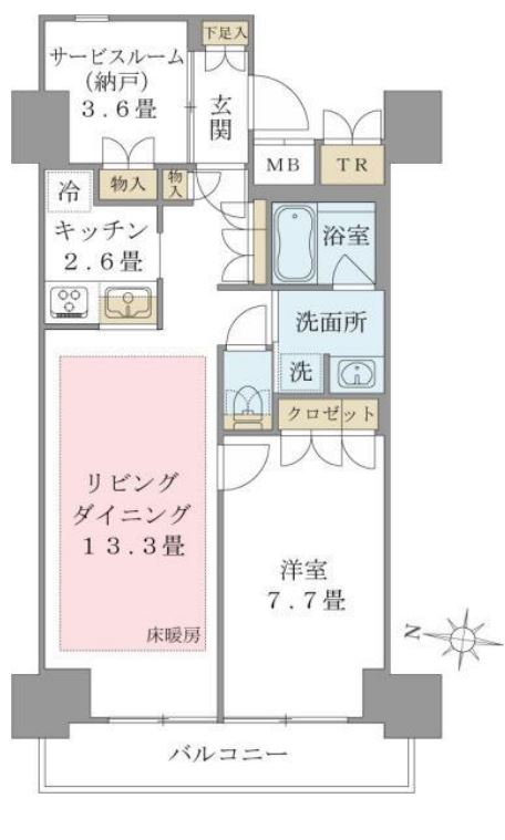 Brillia ist 東雲キャナルコート（旧アパートメンツ東雲キャナルコート）　813号室　間取り