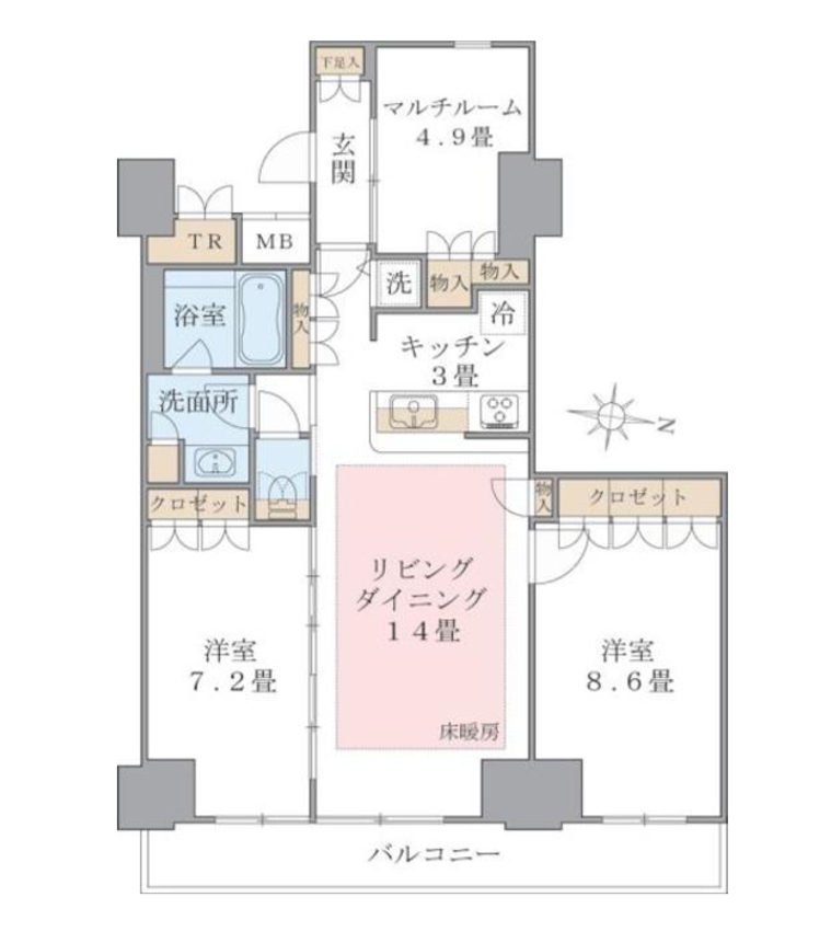Brillia ist 東雲キャナルコート　521号室　間取り