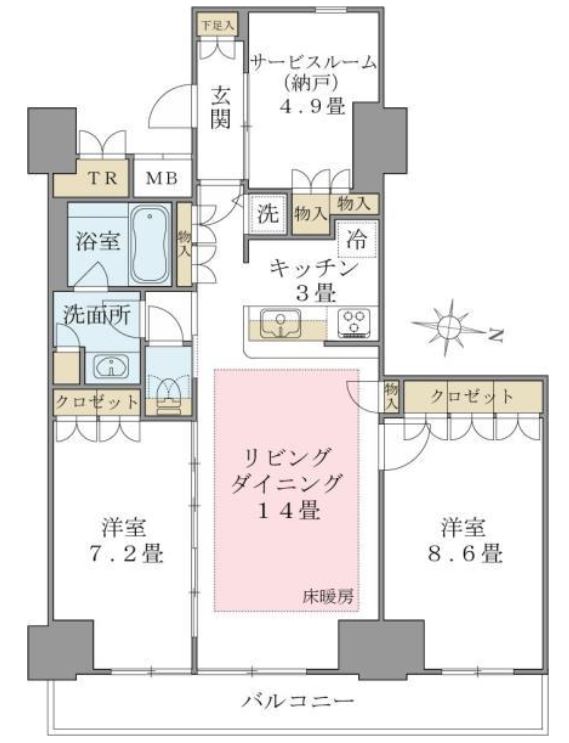 Brillia ist 東雲キャナルコート　421号室　間取り