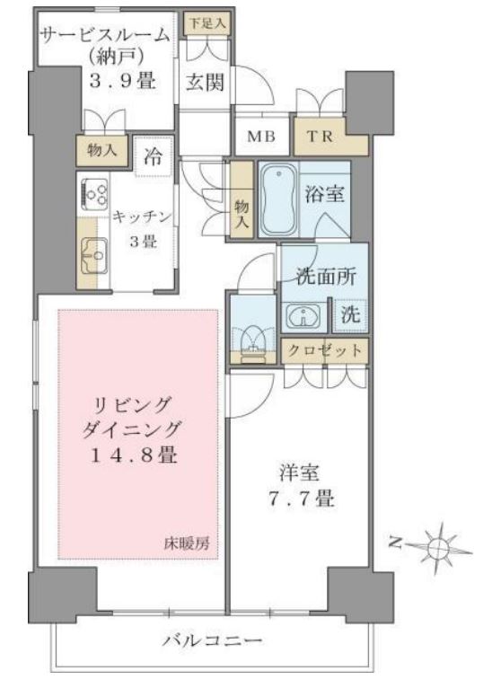 Brillia ist 東雲キャナルコート　405号室　間取り