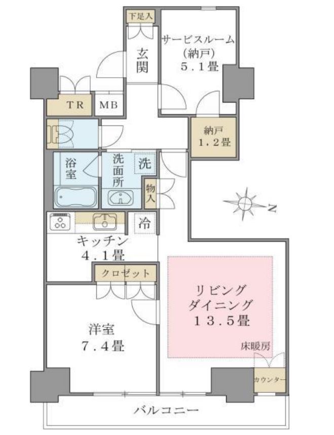 Brillia ist 東雲キャナルコート　1024号室　間取り