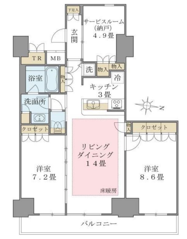 Brillia ist 東雲キャナルコート　523号室　間取り