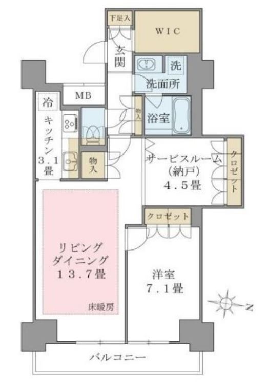 Brillia ist 東雲キャナルコート　1026号室　間取り