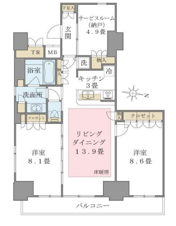 Brillia ist 東雲キャナルコート　626号室　間取り