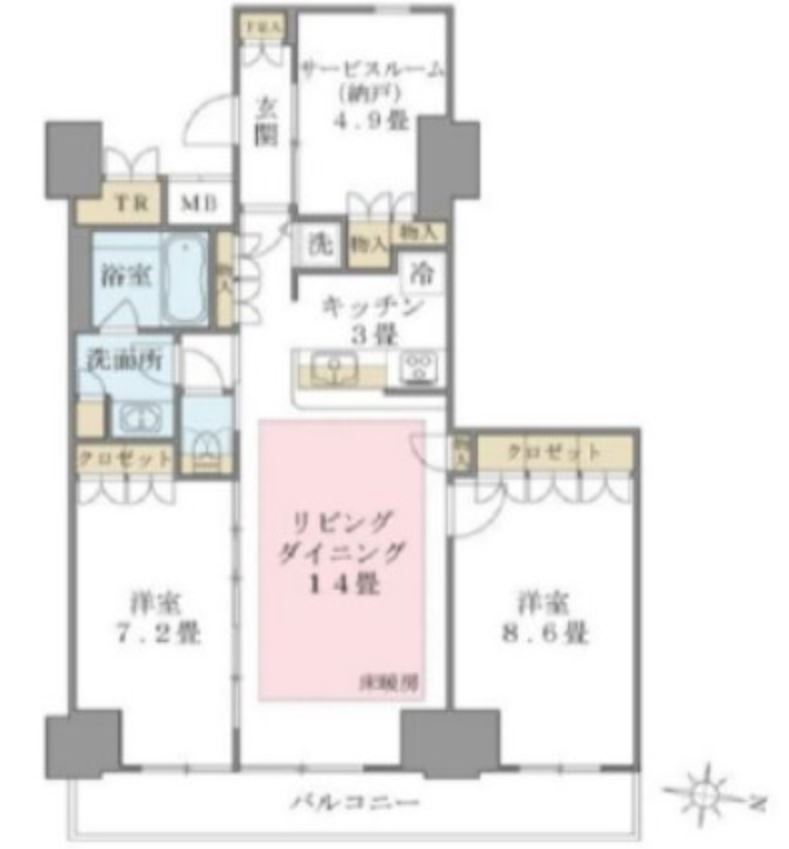 Brillia ist 東雲キャナルコート　327号室　間取り