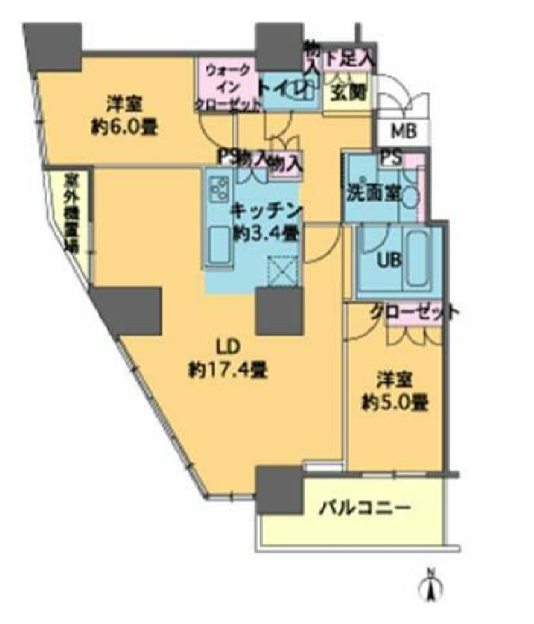 カスタリアタワー品川シーサイド　1102号室　間取り
