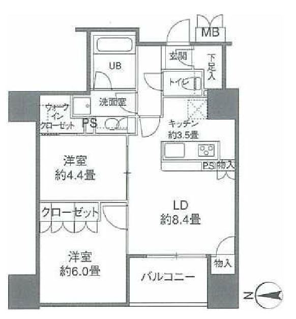 カスタリアタワー品川シーサイド　512号室　間取り