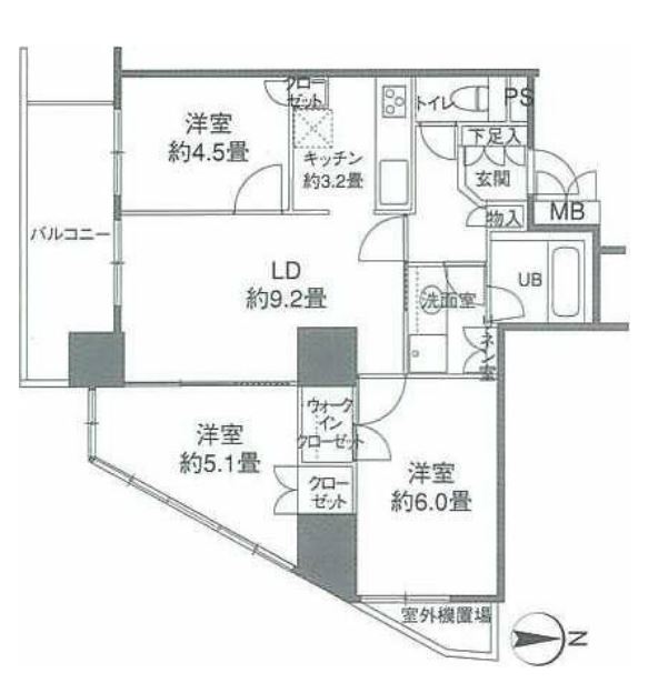 カスタリアタワー品川シーサイド　603号室　間取り
