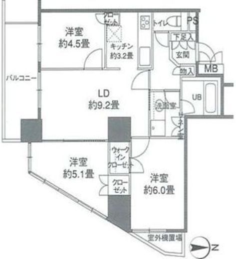 カスタリアタワー品川シーサイド　603号室　間取り