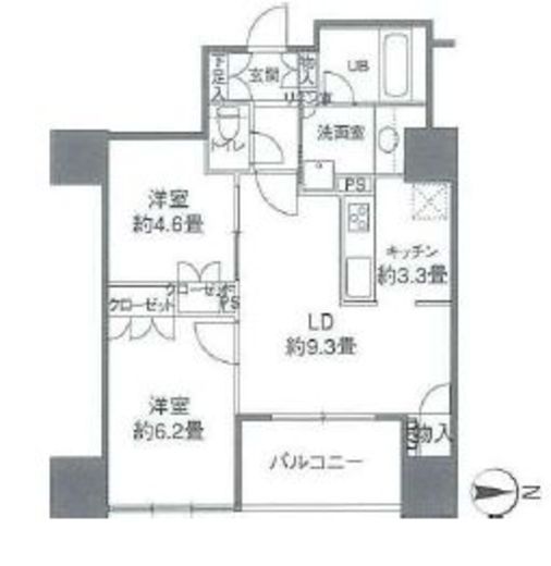 カスタリアタワー品川シーサイド　708号室　間取り