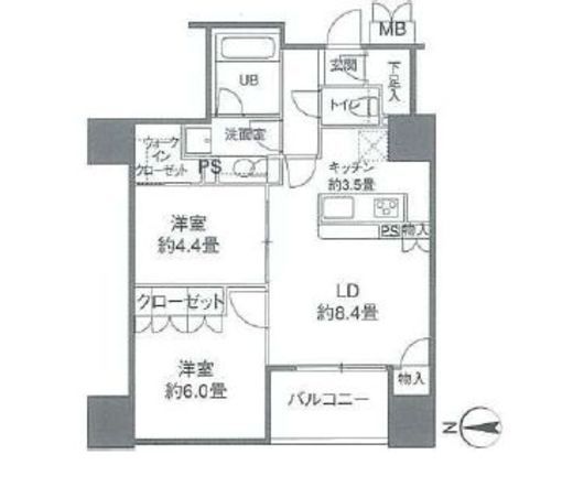 カスタリアタワー品川シーサイド　810号室　間取り