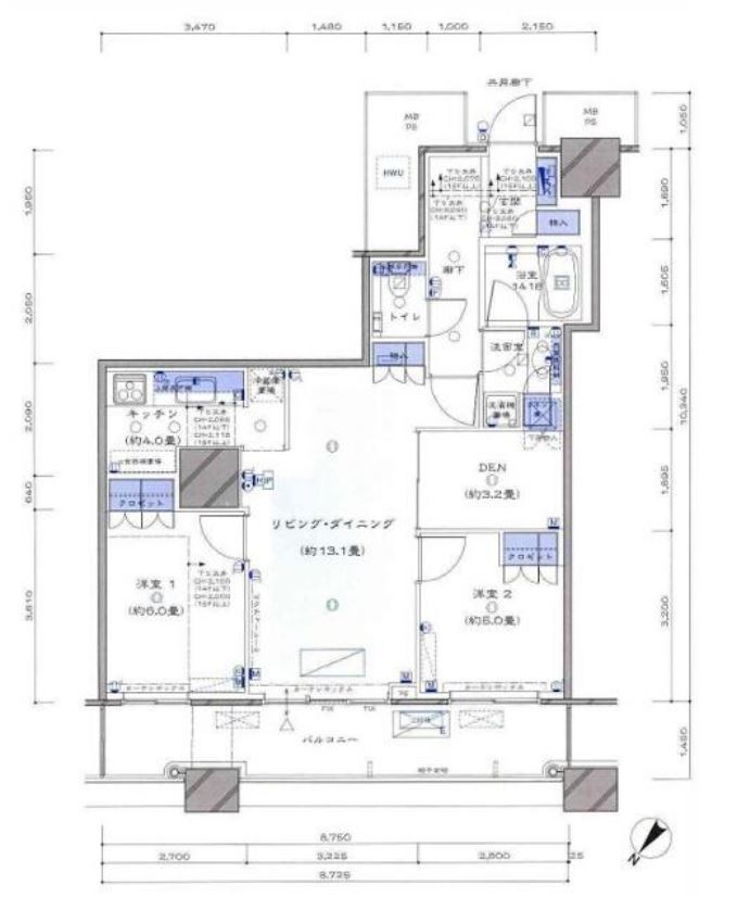 THE TOKYO TOWERS SEA TOWER　9F号室　間取り