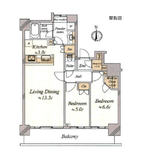 勝どきビュータワー　4007号室　間取り
