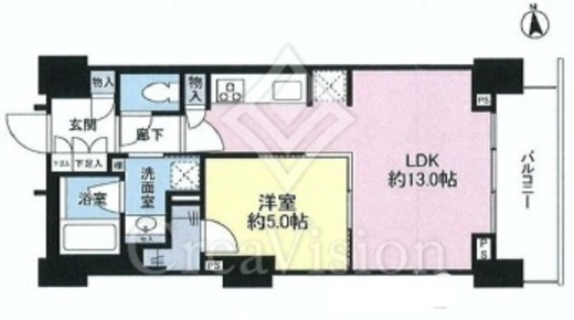 勝どきビュータワー　13F3号室　間取り