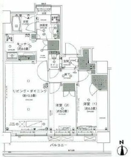 勝どきビュータワー　4607号室　間取り