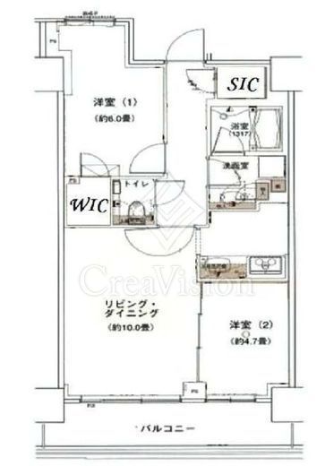 勝どきビュータワー　31F2号室　間取り