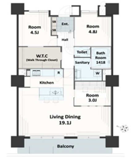 ムーンアイランドタワー　910号室　間取り