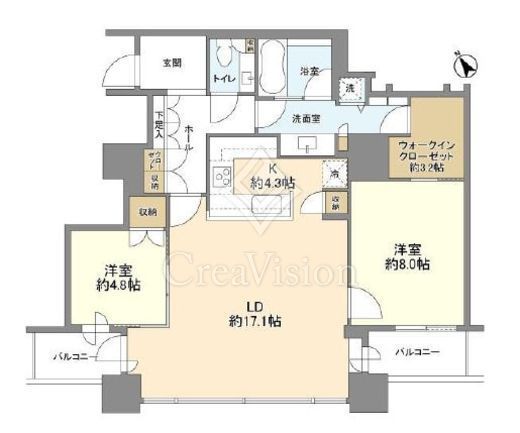 銀座タワー　1305号室　間取り