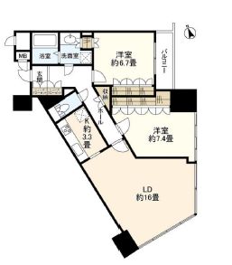 ラ・トゥール新宿　1415号室　間取り