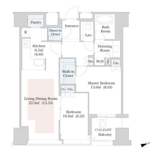 ラ・トゥール新宿　1718号室　間取り