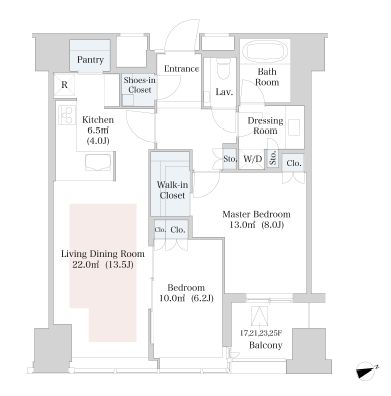 ラ・トゥール新宿　1718号室　間取り