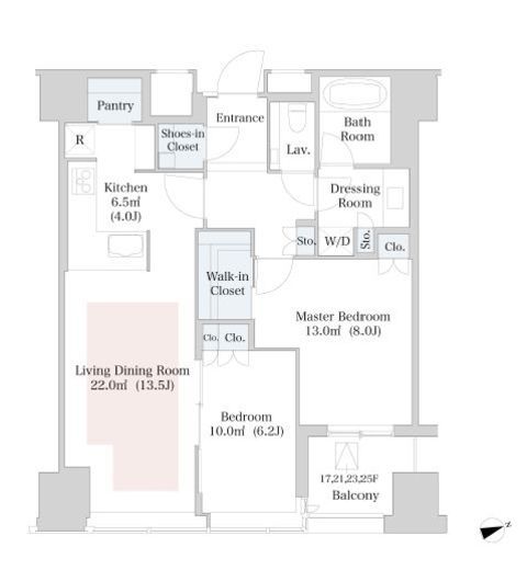 ラ・トゥール新宿　2020号室　間取り