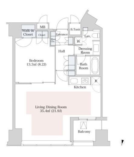 ラ・トゥール新宿　2101号室　間取り