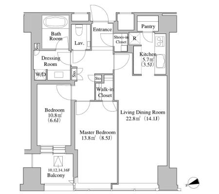 ラ・トゥール新宿　2204号室　間取り