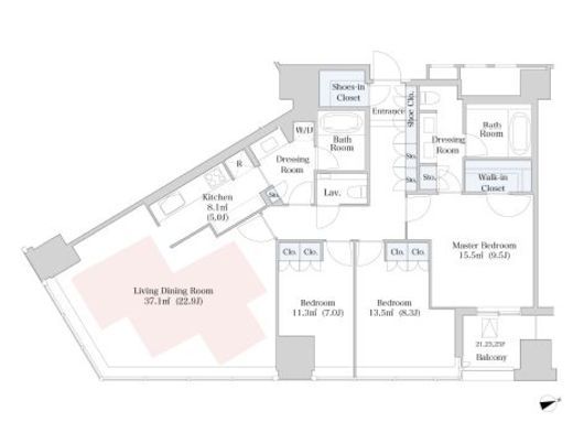 ラ・トゥール新宿　2314号室　間取り