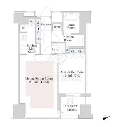 ラ・トゥール新宿　2419号室　間取り