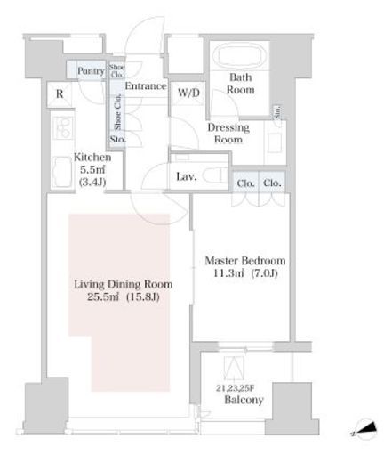 ラ・トゥール新宿　2506号室　間取り