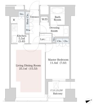ラ・トゥール新宿　2519号室　間取り