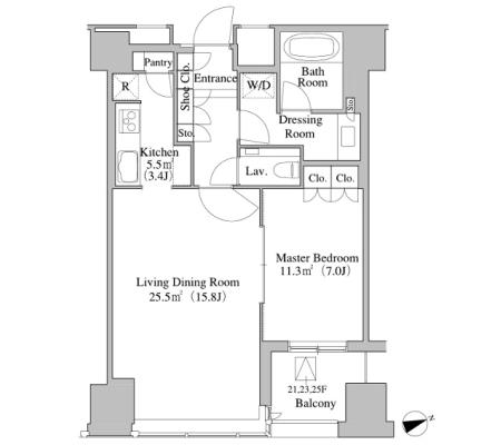 ラ・トゥール新宿　2617号室　間取り
