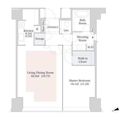 ラ・トゥール新宿　2707号室　間取り