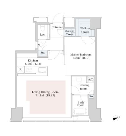 ラ・トゥール新宿　2713号室　間取り