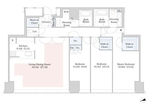 ラ・トゥール新宿　2803号室　間取り
