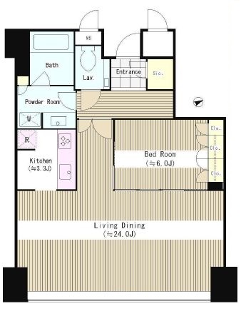 ラ・トゥール新宿　3014号室　間取り