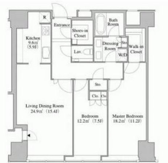ラ・トゥール新宿　3201号室　間取り