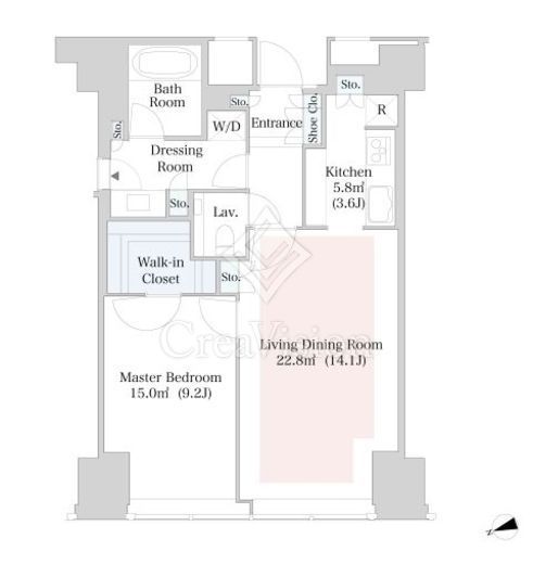 ラ・トゥール新宿　3204号室　間取り