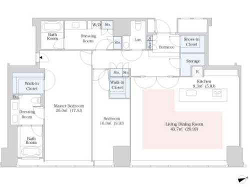 ラ・トゥール新宿　3712号室　間取り