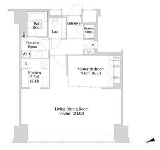 ラ・トゥール新宿　3804号室　間取り