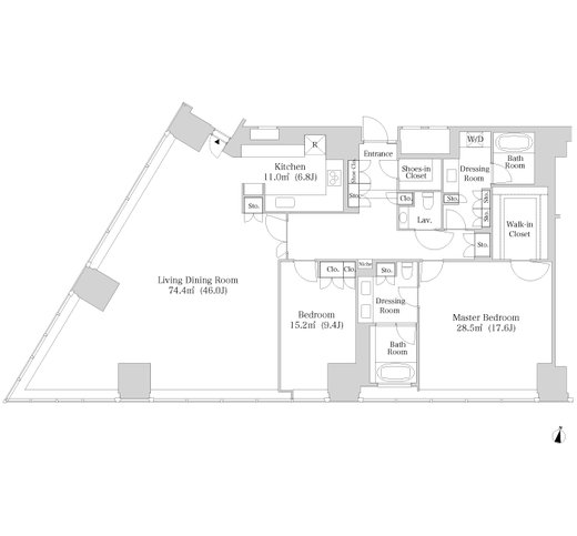 ラ・トゥール新宿　3909号室　間取り
