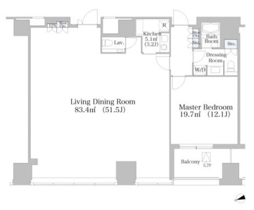 ラ・トゥール新宿　503号室　間取り