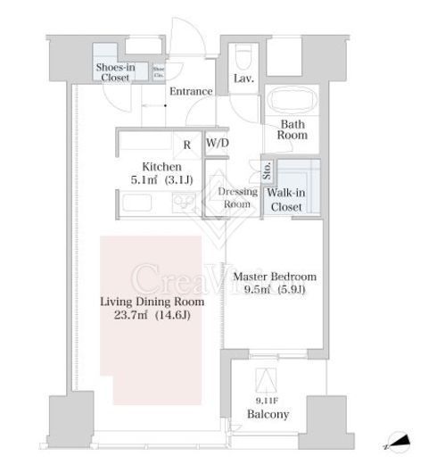 ラ・トゥール新宿　806号室　間取り