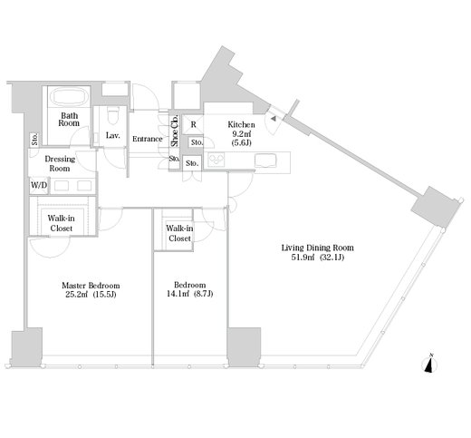 ラ・トゥール新宿　3212号室　間取り