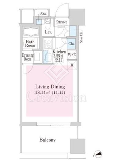 ラ・トゥール新宿　1108号室　間取り