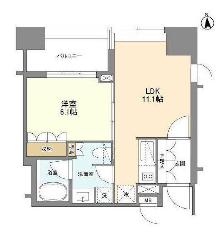 アパートメンツタワー麻布十番　201号室　間取り