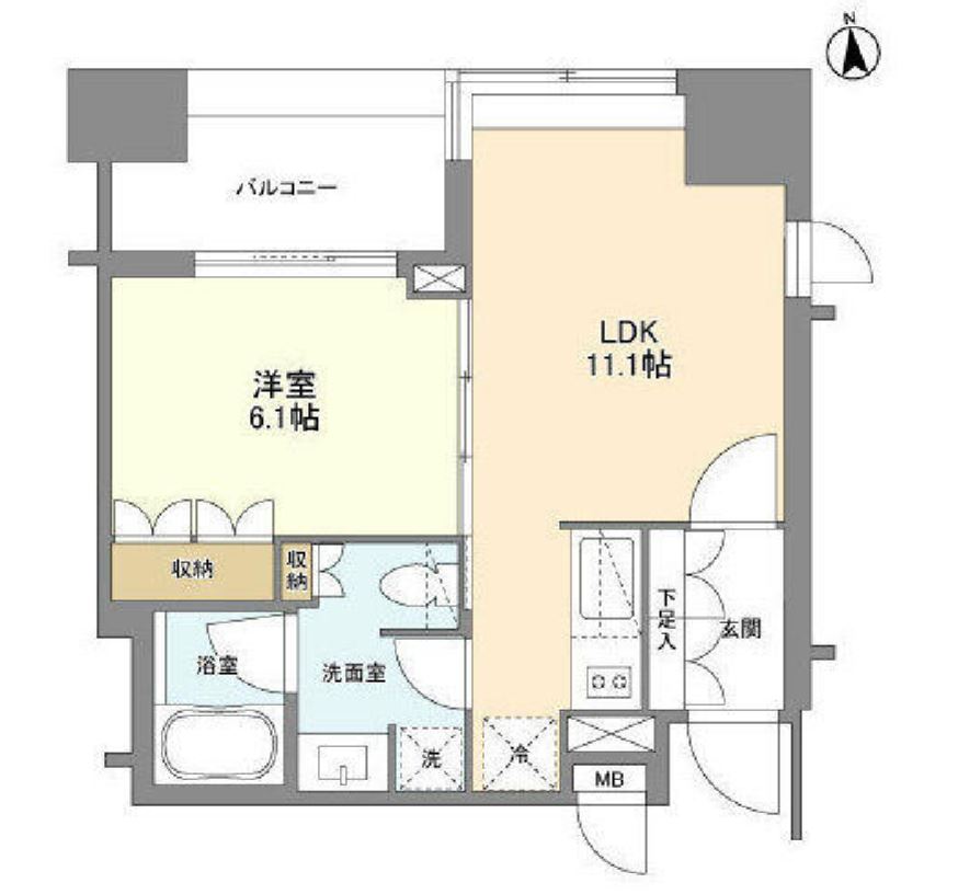 アパートメンツタワー麻布十番　401号室　間取り