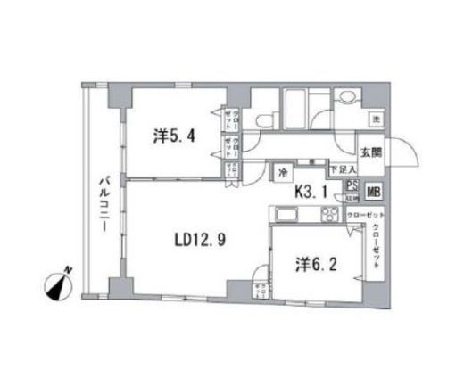メイクスデザイン茅場町　701号室　間取り